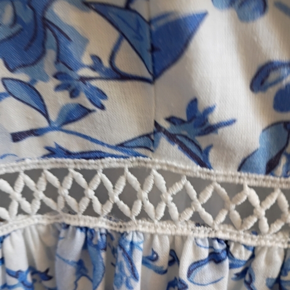 Petite Maison Kids Jaylin Blue/White Linen Mom Dress sz XS - Picture 7 of 14